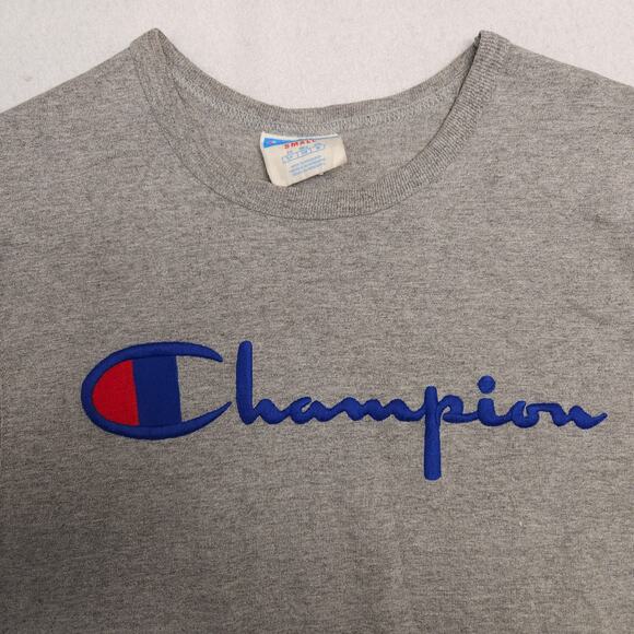 Champion Casual Graphic Short Sleeve Crew Neck T Shirt Mens Size Small S Gray - Picture 1 of 9